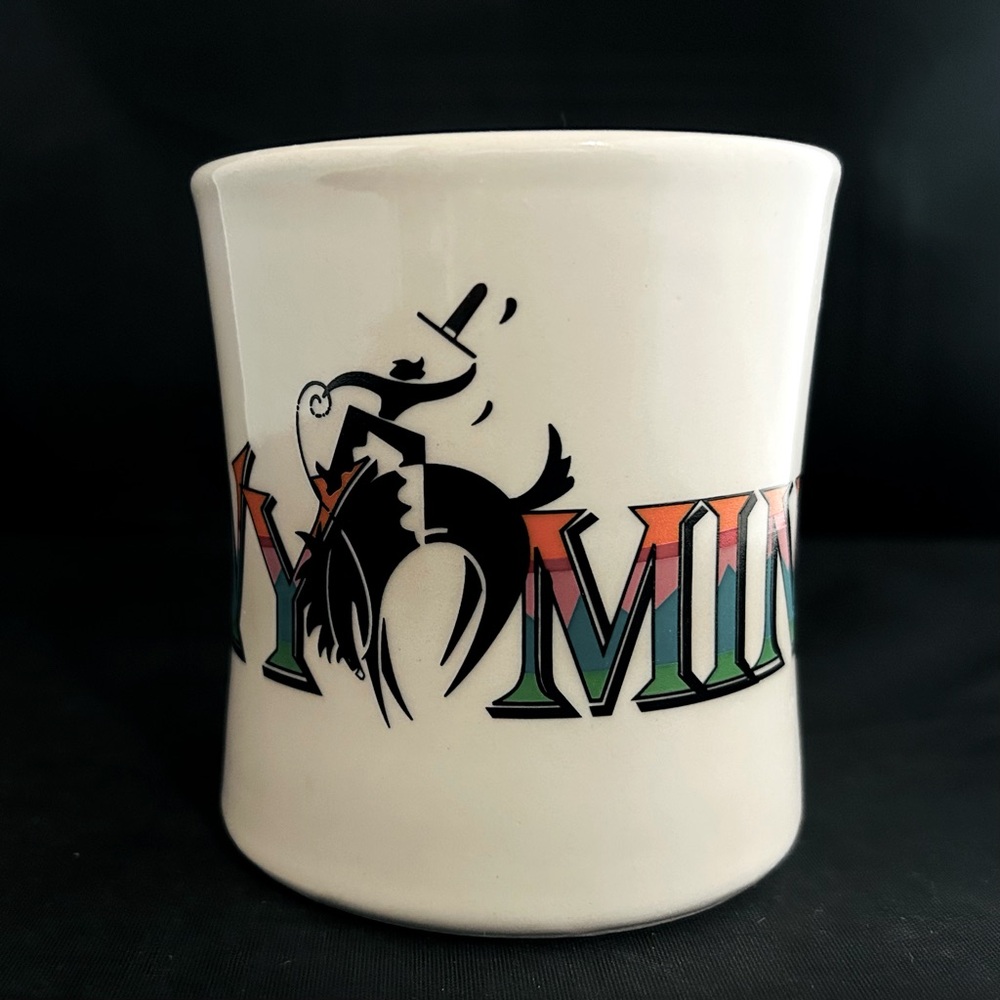 Wyoming Cowboy Horse Rider Coffee Tea Mug Cup Thick Retro Restaurant Style New